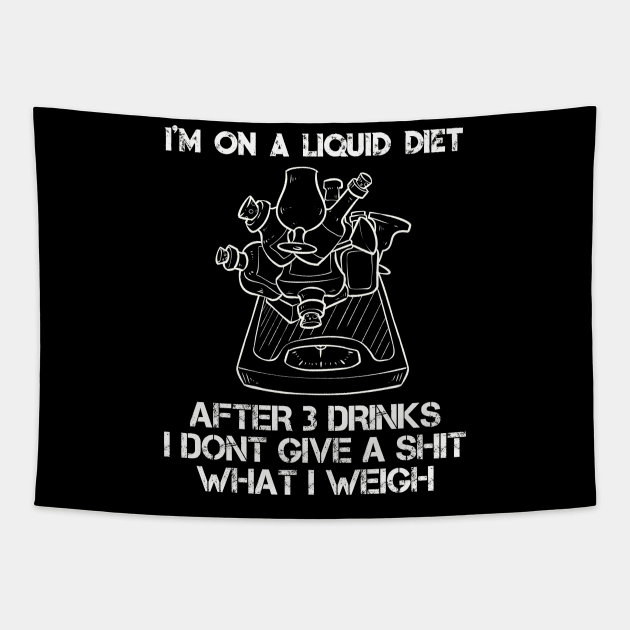 Funny Liquid Diet Weightloss Drinking Gym Workout Fitness Tapestry by TellingTales