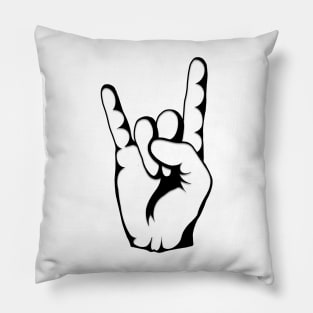 RAISE YOUR HORNS! White and Black Pillow