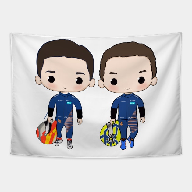 Carlos Sainz & Lando Norris Tapestry by cutedrivers