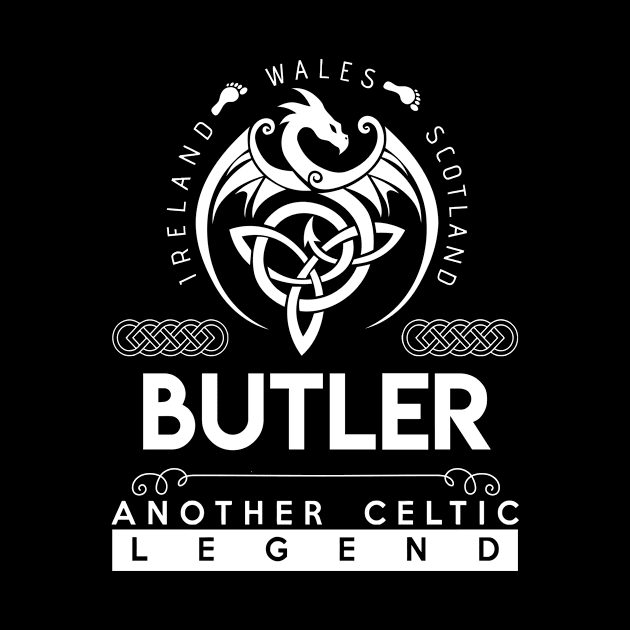 Butler Name T Shirt - Another Celtic Legend Butler Dragon Gift Item by harpermargy8920