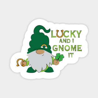 Lucky and I Gnome It Magnet