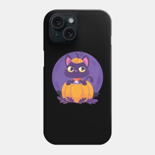 cat in the pumpkin Phone Case