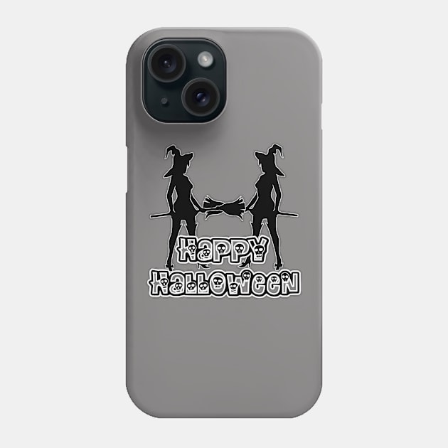 Pretty Halloween Witches - Happy Halloween - 1510201426 Phone Case by Semenov