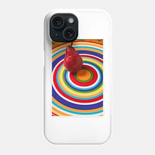 Red Pear On Circles Plate Phone Case