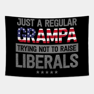 Regular Grampa Raise Liberals USA Flag Father's Day Tapestry