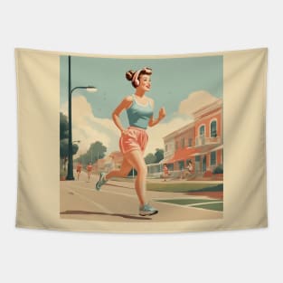 Street Jogging Vintage Style Pin Up Pace Tapestry