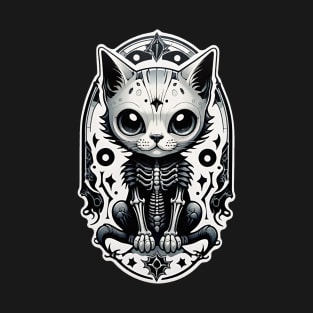 White Skeleton Cat 1 T-Shirt