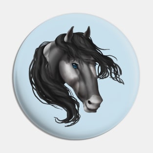 Horse Head - Gray Paint Pin