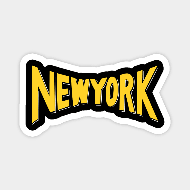 New York Vintage Style Yellow Magnet by FireflyCreative