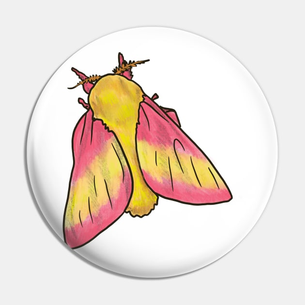 Rosy Maple Moth Pin by shehitsback