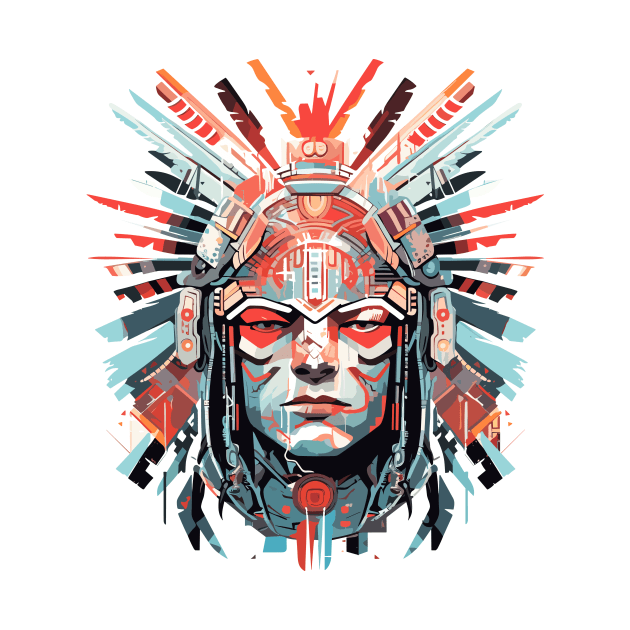 Ancien Aztec Warrior Mystical Abstract by Cubebox