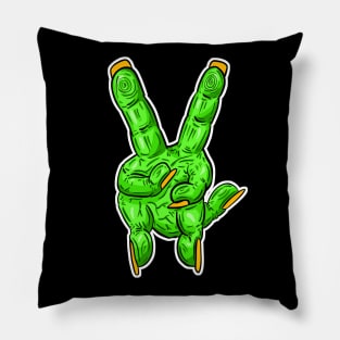 Zombie Fingers - Victory V Sign Pillow