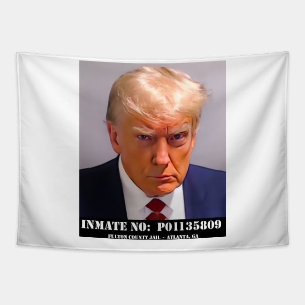 Donald Trump Mug Shot Tapestry by glaucomaegford