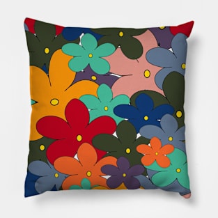 Multi Pastel Color Cartoon Flower Pillow