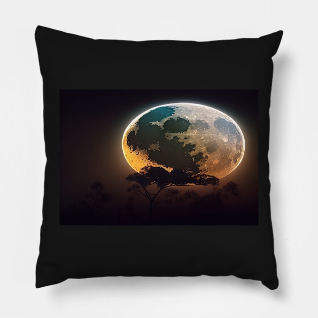 Unwind With The Moon And Relax Into Space Pillow by Unwind-Art-Work