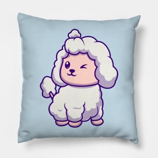 Cute Poodle Dog Cartoon Pillow