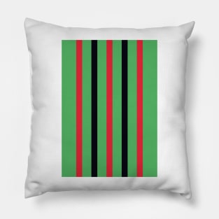 Glentoran Belfast 1985 Retro Red, Green, Black Stripes Pillow