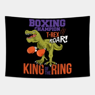 T Rex Boxing Roar Illustration Tapestry