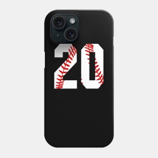 Baseball Number 20 #20 Baseball Shirt Jersey Favorite Player Biggest Fan Phone Case