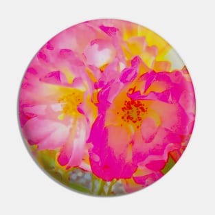 Digital Abstract Watercolor Floral Art Pin