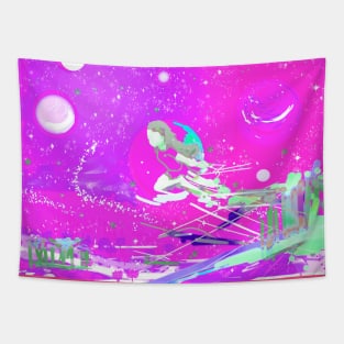 FUCHSIA FLYING, Planets,Stars,Night Tapestry