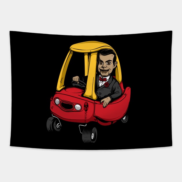 slappy cozy coupe Tapestry by pujartwork