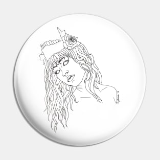 Hand Drawn Bone Princess Pin