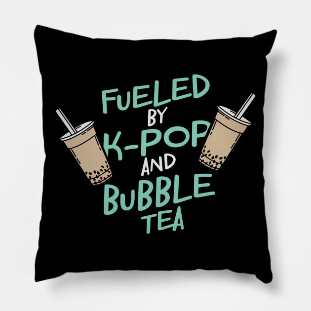 K-pop And Bubble Tea Pillow by GigibeanCreations