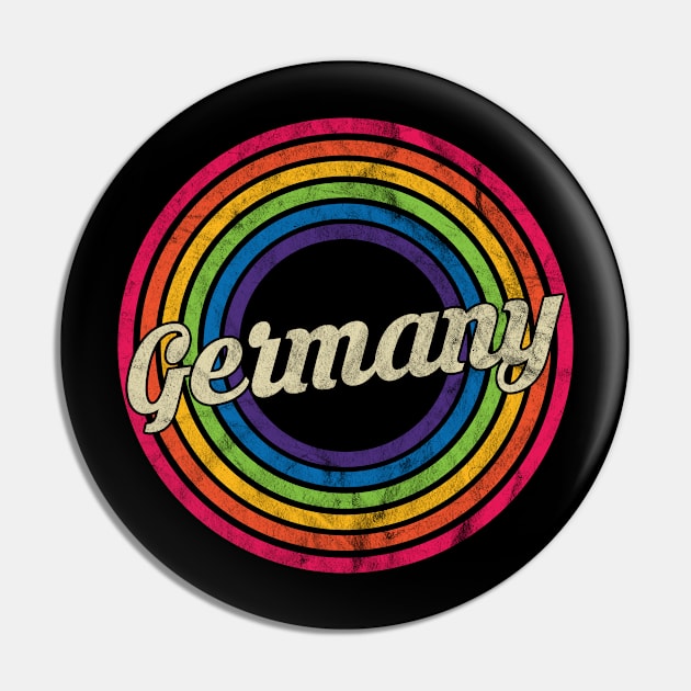 Germany - Retro Rainbow Faded-Style Pin by MaydenArt