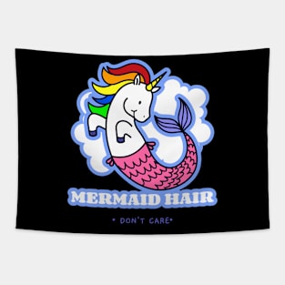 Mermaid Hair Don't Care Mermicorn Tapestry