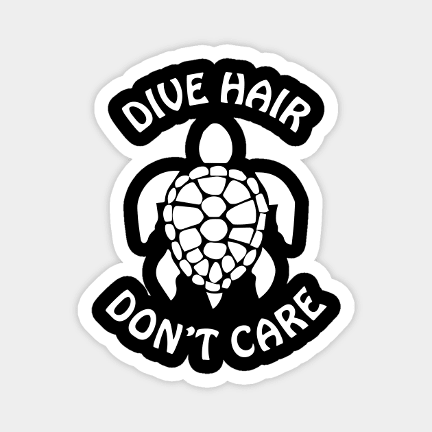 Dive Hair Dont Care - Turtle Magnet by Imutobi