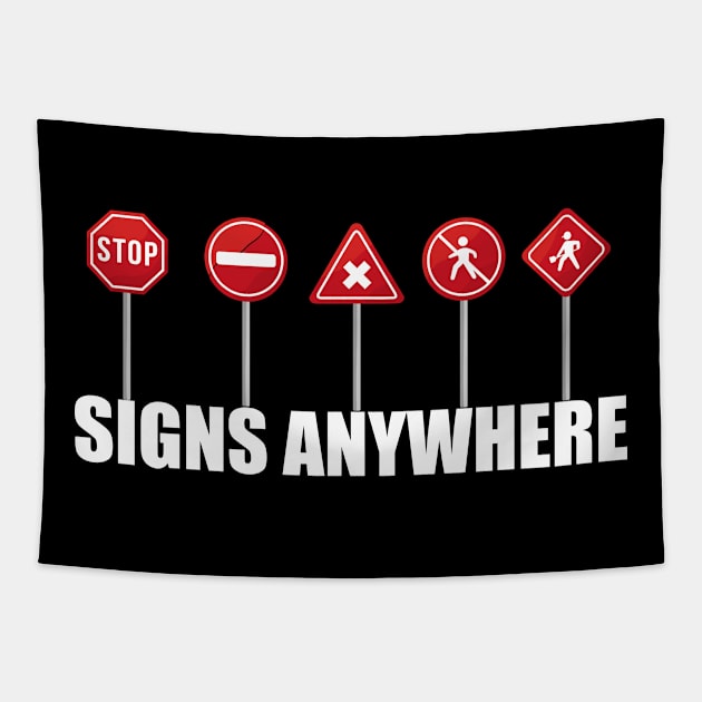 Traffic Sign Children Driving School Tapestry by Ornamio