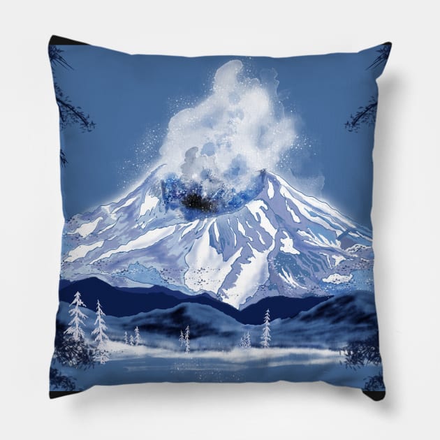 volcano...Mount Saint Helens Washington State USA Pillow by Salzanos