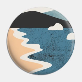 Minimalistic Art Of Beach And Mountains Pin