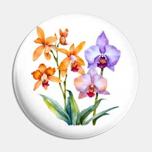 Gorgeous Watercolor Orchids Pin