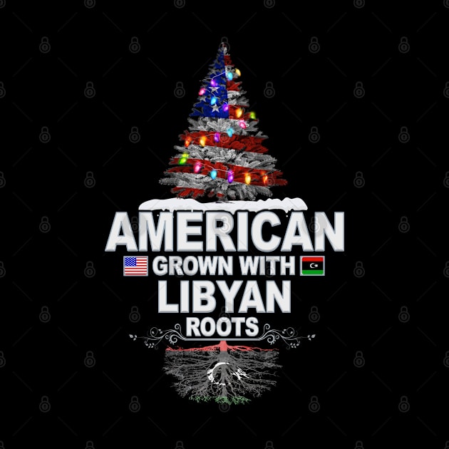 Christmas Tree  American Grown With Libyan Roots - Gift for Libyan From Libya by Country Flags