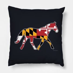 Maryland Flag Horse Logo Pillow