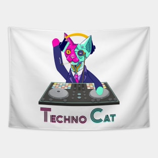 Techno Cat -  Catsondrugs.com - Techno Party Ibiza Rave Dance Underground Festival Spring Break  Berlin Good Vibes Trance Dance technofashion technomusic housemusic Tapestry