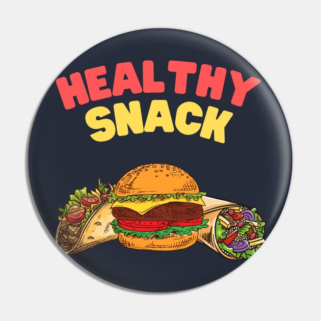 Slightly Wrong Healthy Snack Fast Food Pin by waltzart