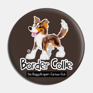 CartoonClub Border Collie - Brown Merle Tricolor Pin