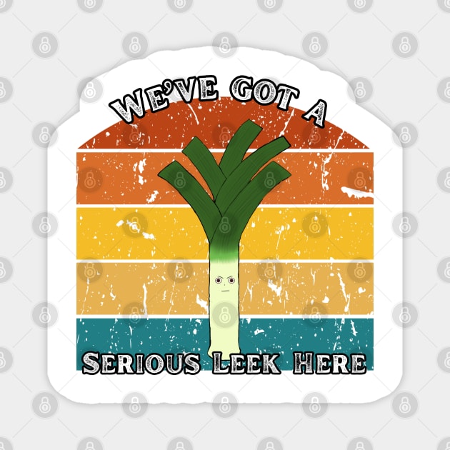Serious Leek – Retro Edition Magnet by The Punny Grocer