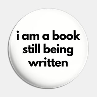 I Am a Book (black text) Pin