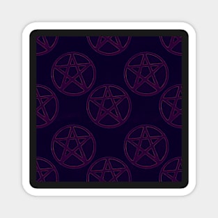 Purple and Hot Pink Stone Pentagrams Magnet