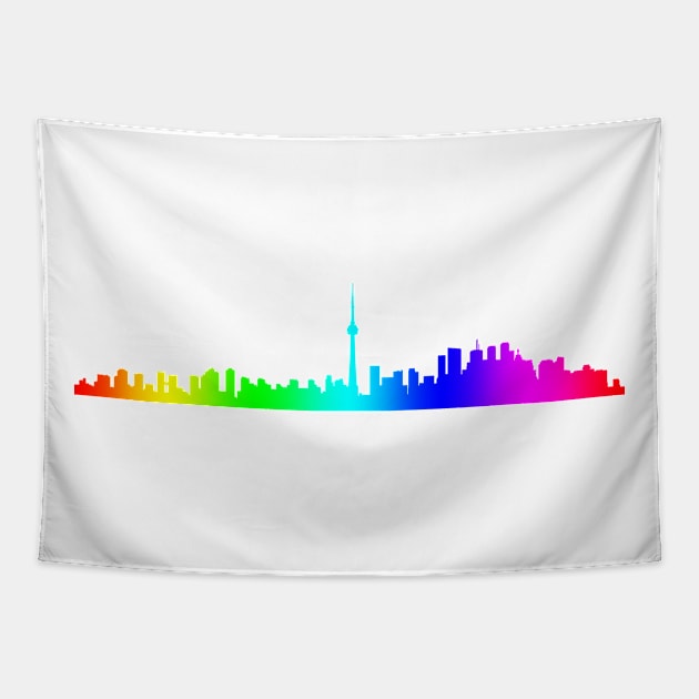 Canada - Toronto Skyline Rainbow _004 Tapestry by Tridaak