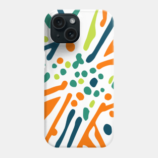 Doodle Green Orange Abstract Design Phone Case