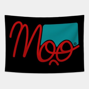 Moo1 red & turquoise Tapestry