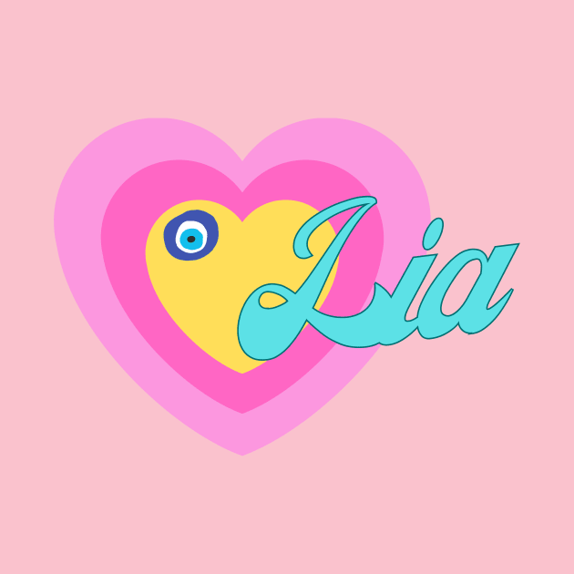 Lia in Colorful Heart Illustration by jetartdesign
