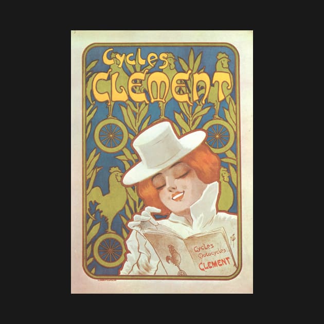 Cycles Clement - Vintage Bicycle Poster from 1900 by coolville