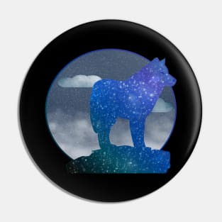 Wolf at night Pin