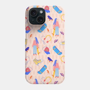 Girl Skateboarder with Accessories Phone Case